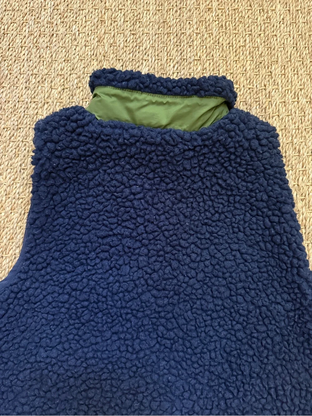 Hanna Andersson Sherpa Fleece Kids Vest Blue Green Utility EU Size 120 US 6-7